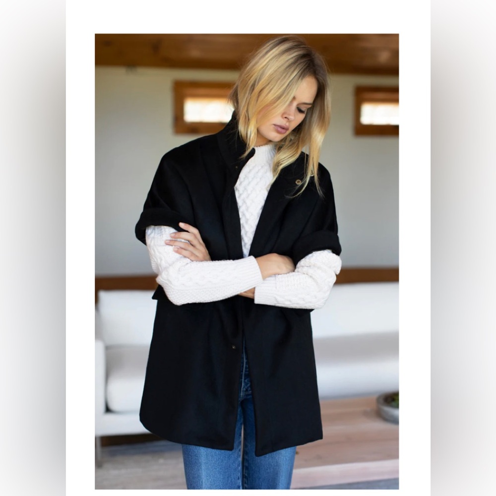 Emerson Fry Black Wool Cashmere Layering Jacket - M, NWT